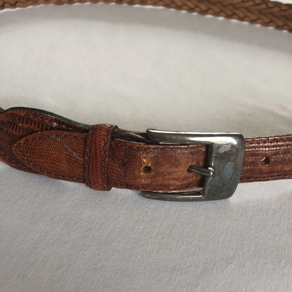 Teju lizard men’s belt made in Argentina GUC. - Picture 3 of 17